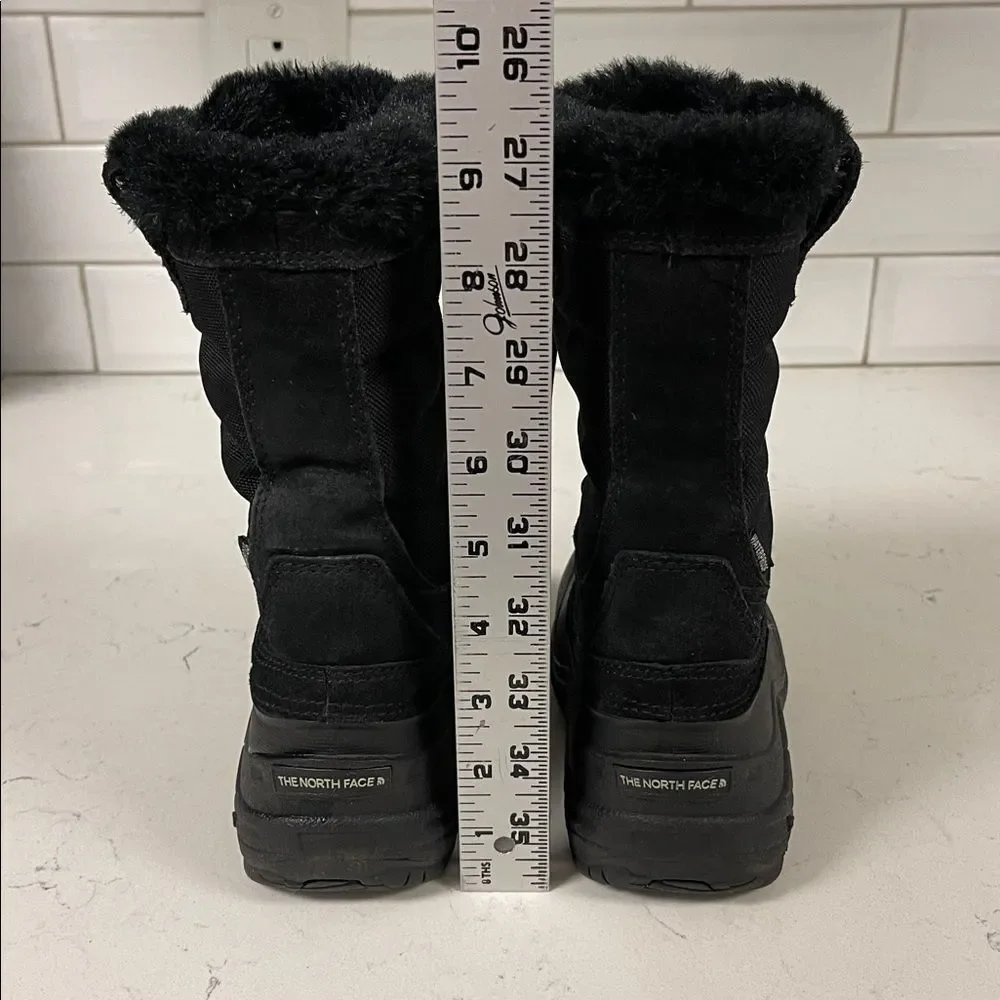 The North Face Kids' Shellista Lace Waterproof Black Fur-Lined Boots Size 11